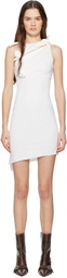 Coperni White Asymmetric Flower Minidress