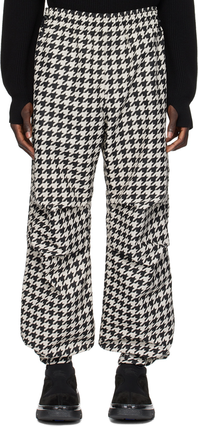 Burberry Black & White Houndstooth Trousers Burberry