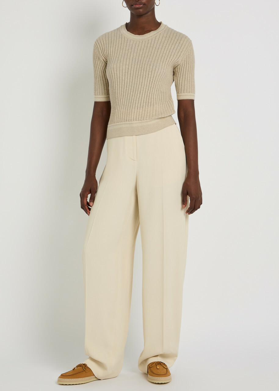 Tods Cropped Cotton-knit T-shirt Beige