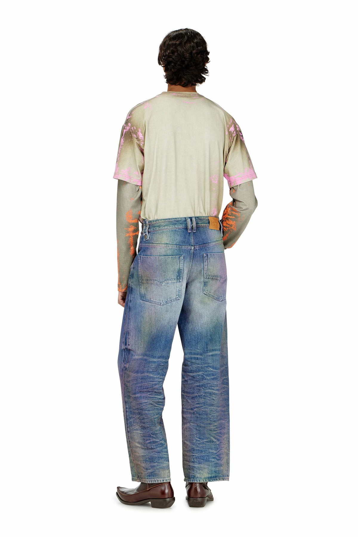 Diesel Relaxed Jeans High Waist 1982 D-Hakou, Colored, Button fly