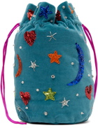 Caro Editions Blue Mini Embellished Pouch