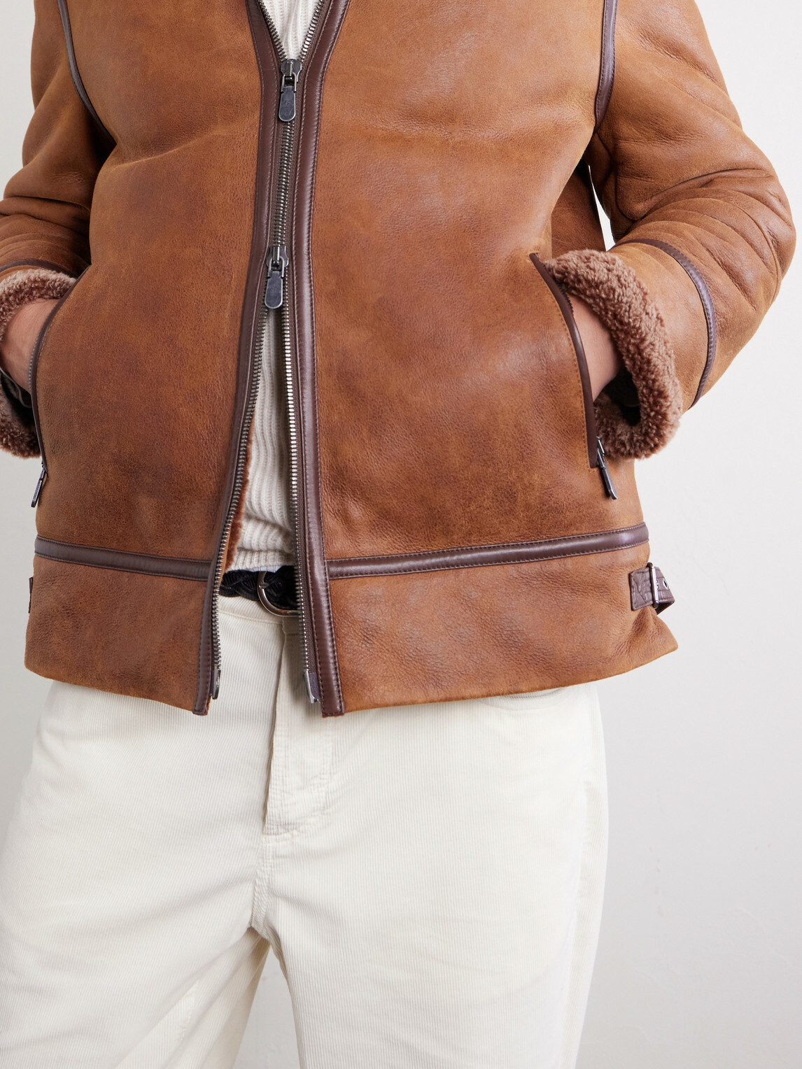 Brunello Cucinelli - Shearling Jacket - Brown