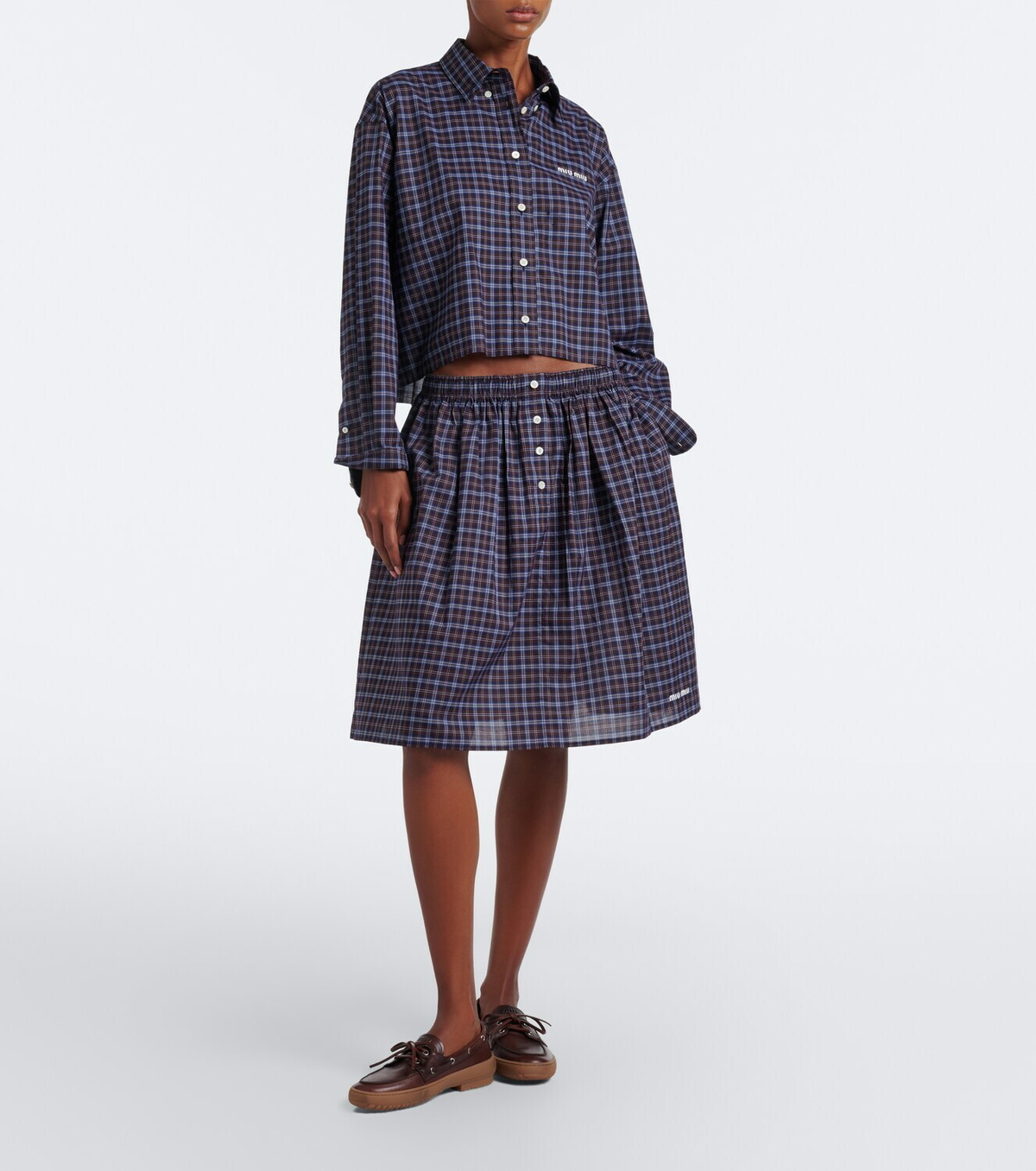 Miu Miu Leather boat shoes