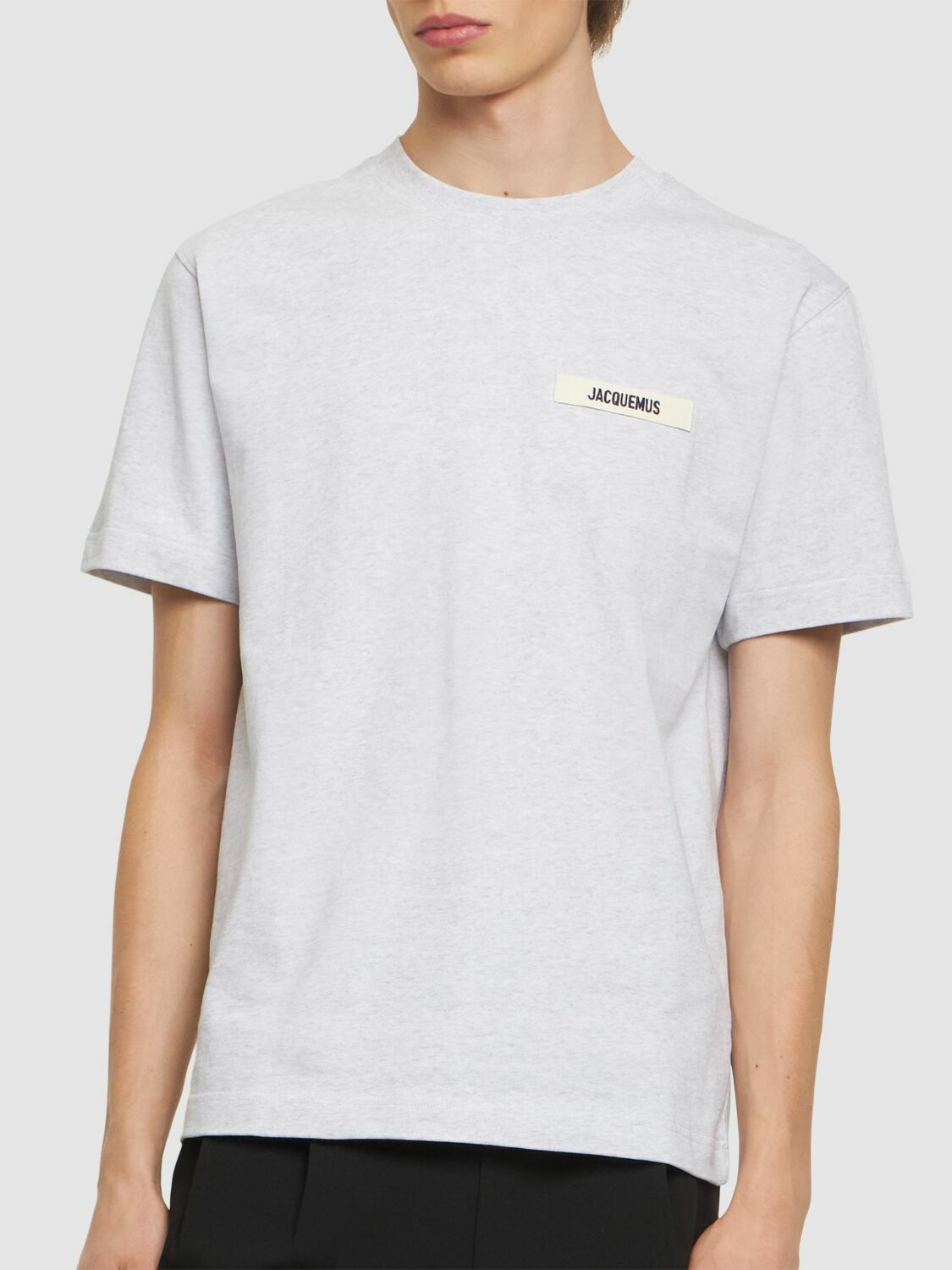 【JACQUEMUS】 Le T-shirt Gros Grain cotton T-shirt Le T-shirt Gros Grain cotton T-shirt in white - Jacquemus