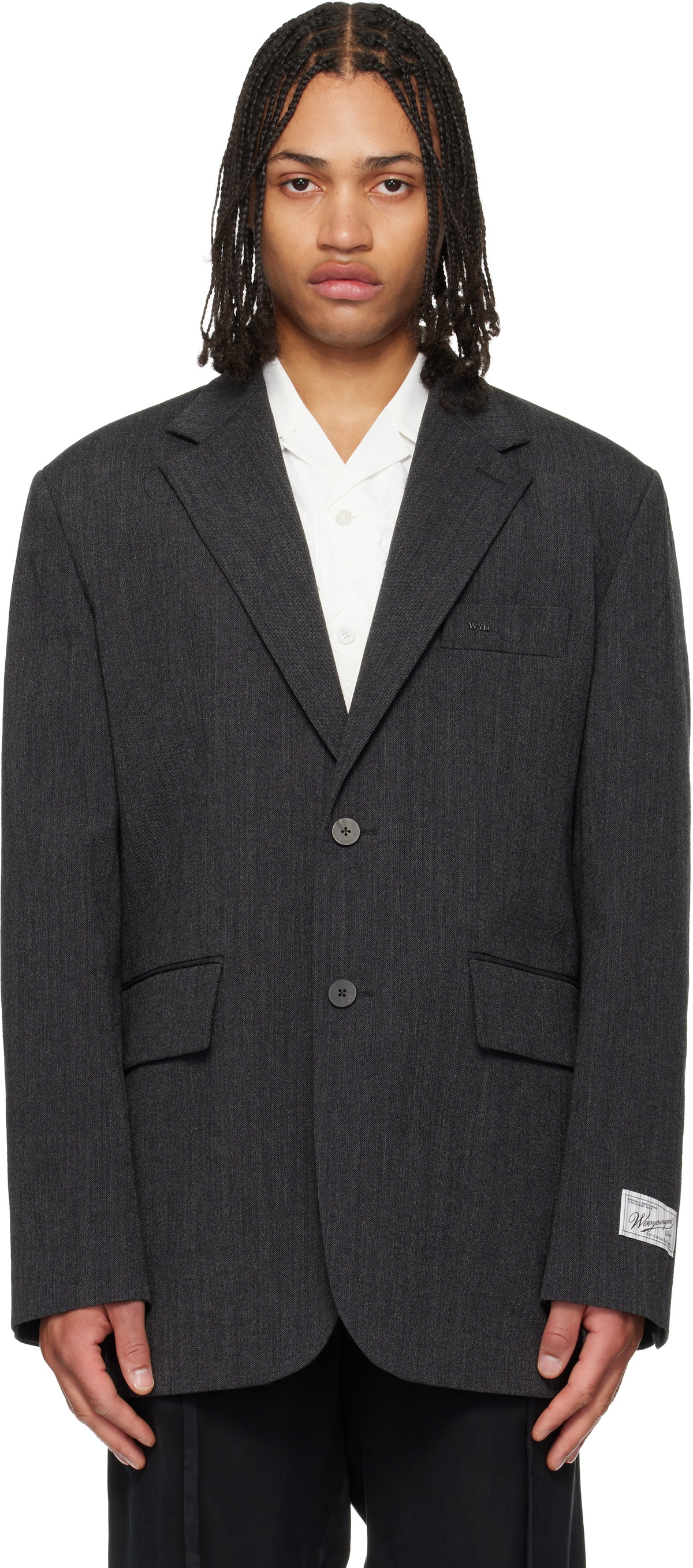 WOOYOUNGMI Gray Oxford Single Blazer