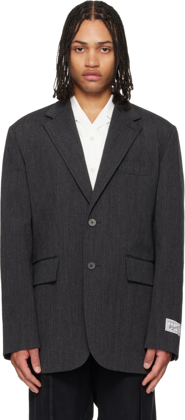 Photo: WOOYOUNGMI Gray Oxford Single Blazer