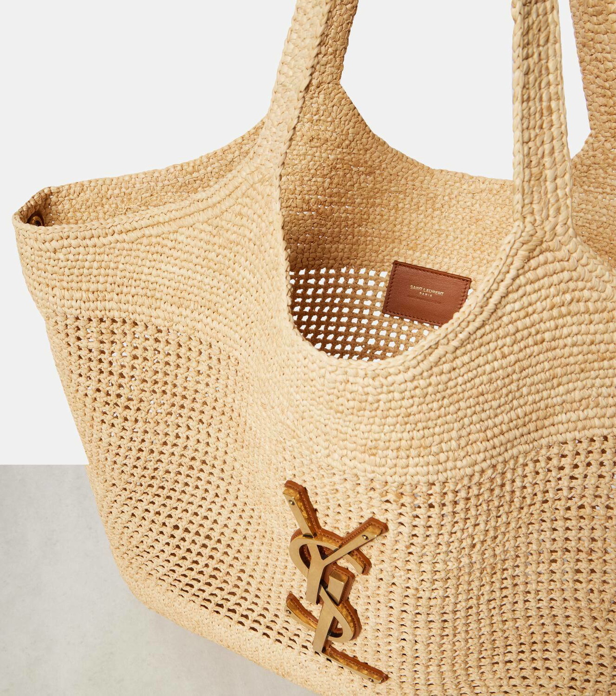Saint Laurent Icare crochet raffia shopping bag Saint Laurent