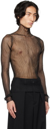 Helmut Lang Black Sheer Turtleneck