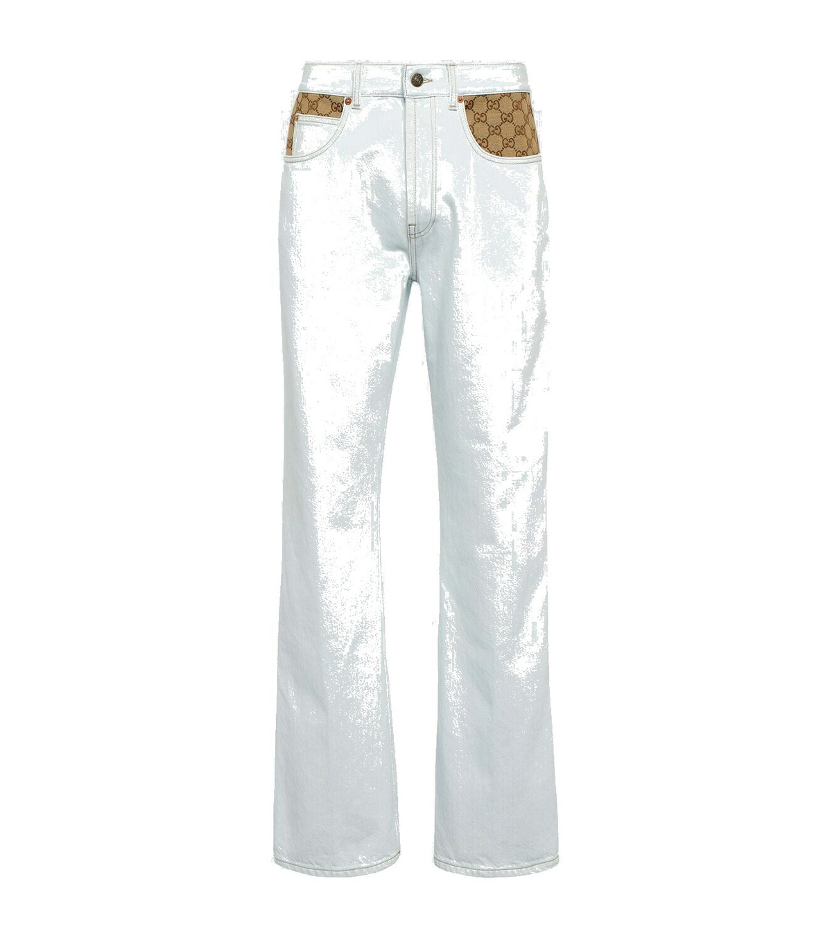 Gucci GG canvas-trimmed jeans Gucci