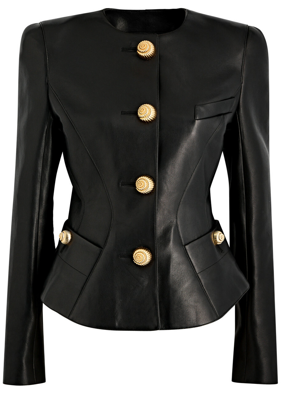 Balmain Leather Jacket Black Balmain