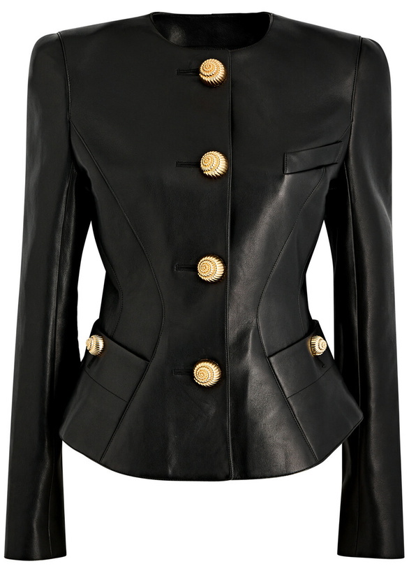 Photo: Balmain Leather Jacket Black