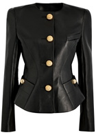 Balmain Leather Jacket Black