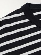 Comme des Garçons HOMME - Logo-Appliquéd Striped Cotton-Jersey T-Shirt - Black