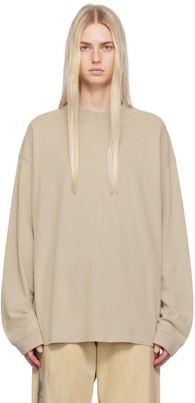 Photo: Acne Studios Taupe Faded Long Sleeve T-Shirt