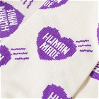 Human Made Men's Heart Pattern Sock in Purple