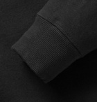 SAINT LAURENT - Logo-Print Fleece-Back Cotton-Jersey Hoodie - Black