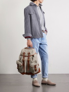 Brunello Cucinelli - Leather-Trimmed Flannel Backpack