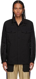 Sacai Black Oxford & Twill Shirt