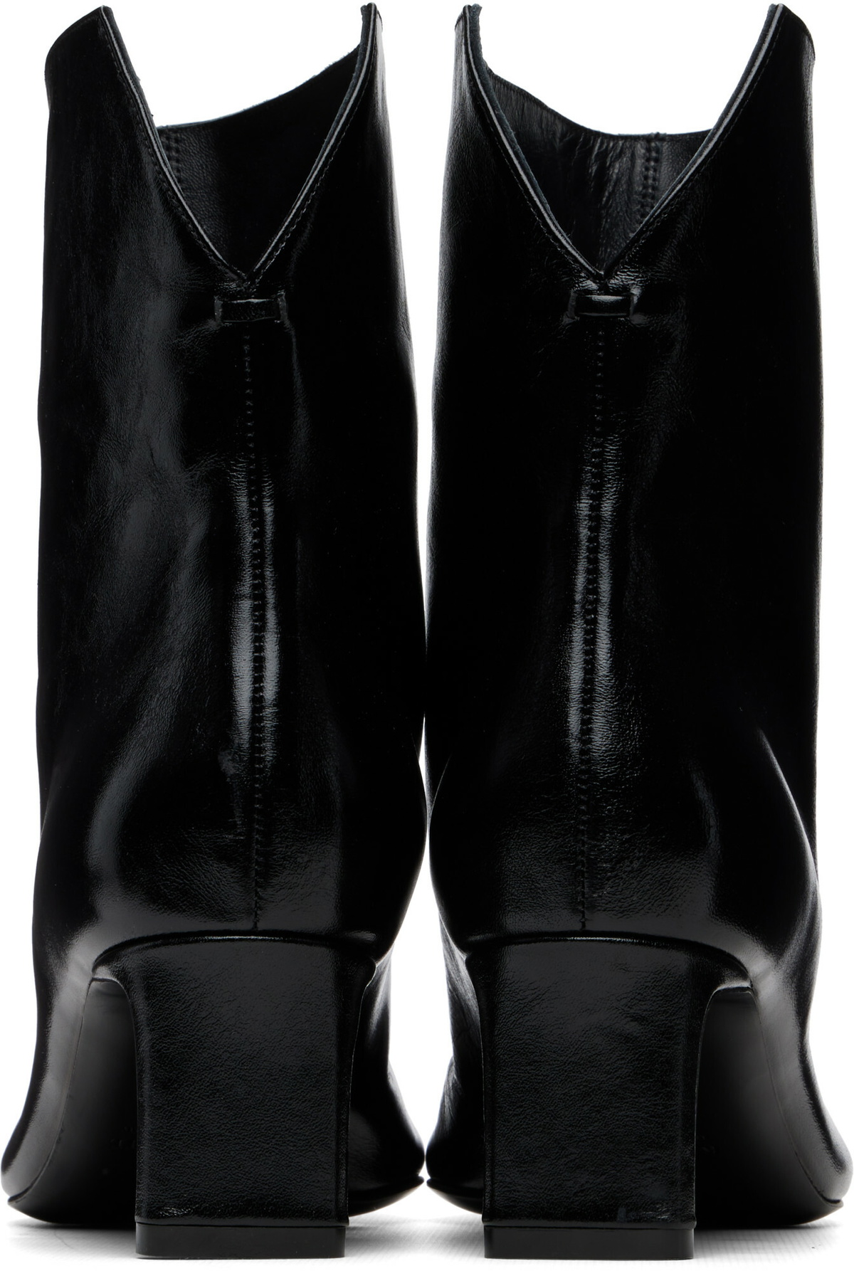 KHAITE Black Ona Ankle Boots