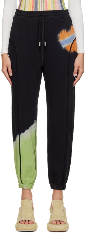 Photo: Eckhaus Latta Black Tie-Dye Sweatpants
