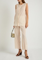 Reformation Willa Cotton-blend top and Trousers set Cream