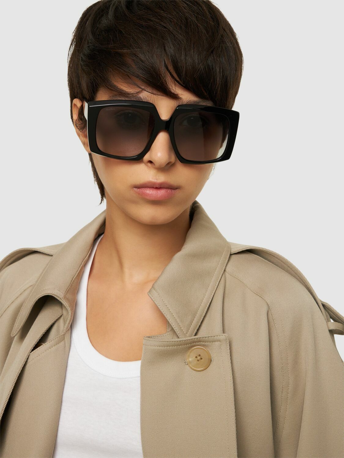 MAX MARA - Logo Squared Acetate Sunglasses Max Mara
