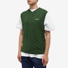 Butter Goods Men's Cable Knit Vest in Forest