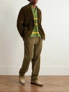 Drake's - Games Tapered Pleated Cotton-Corduroy Trousers - Green