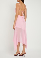 Bec & Bridge Tallis Asymmetric Chiffon Midi Dress Pink