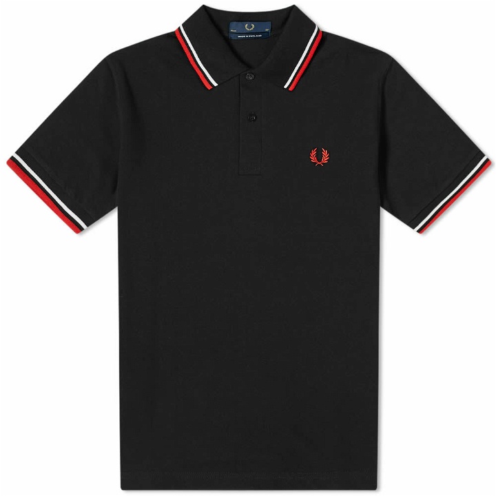 Photo: Fred Perry Authentic Men's Reissues Original Twin Tipped Polo Shirt in Black/White/Red