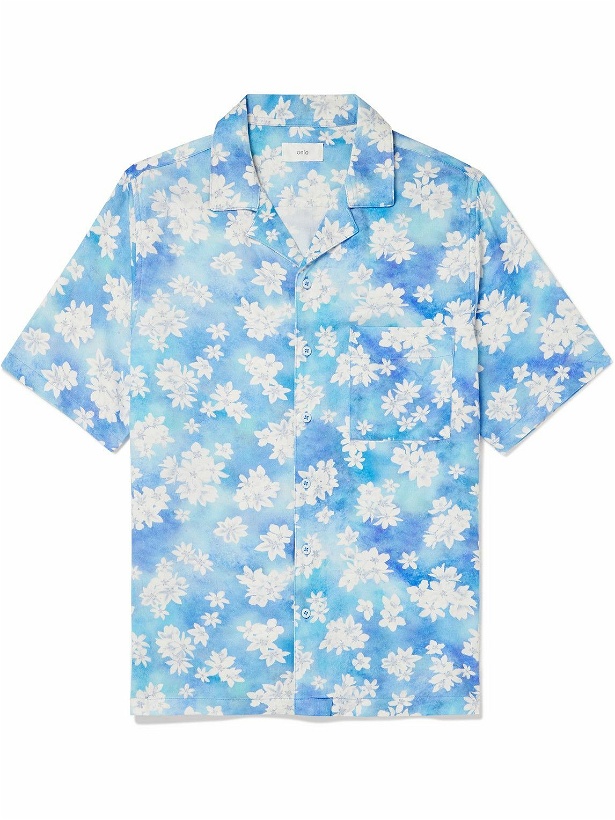 Photo: Onia - Vacation Camp-Collar Floral-Print Crepe Shirt - Blue