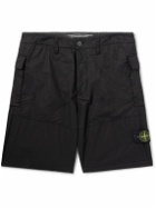 Stone Island - Straight-Leg Logo-Appliquéd Stretch-Cotton Bermuda Shorts - Black