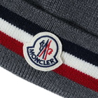 Moncler Men's Tricolore Band Logo Beanie in Grey