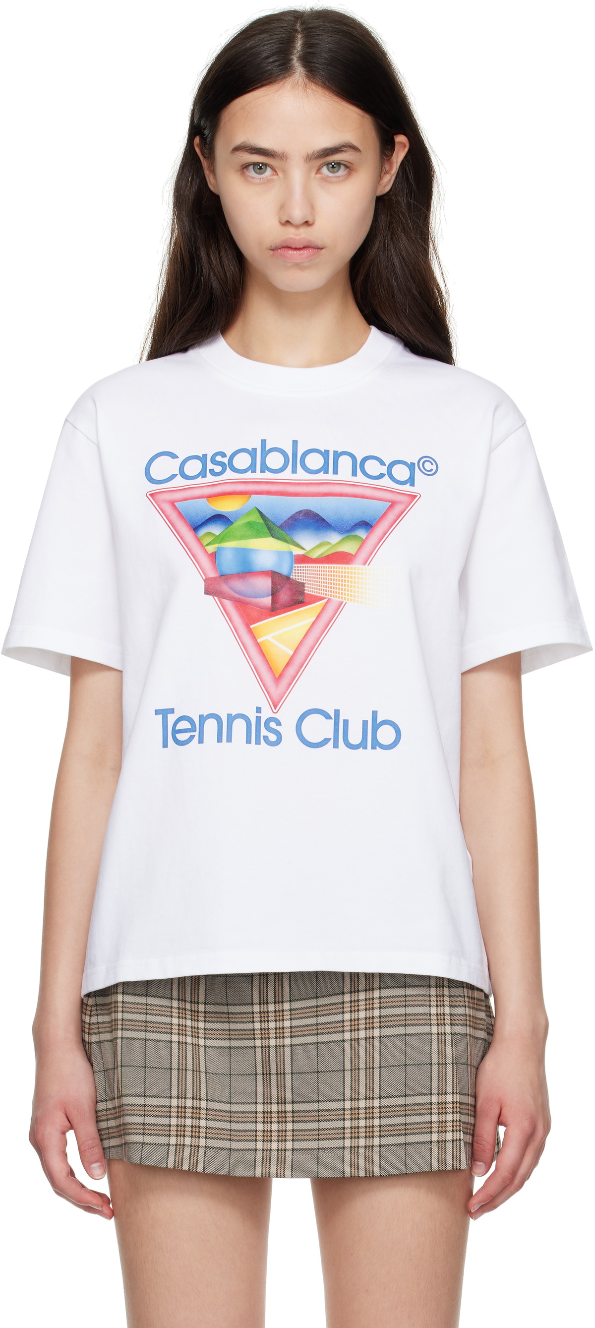 Casablanca T Shirt Tennis Girl En Coton Biologique Farfetch