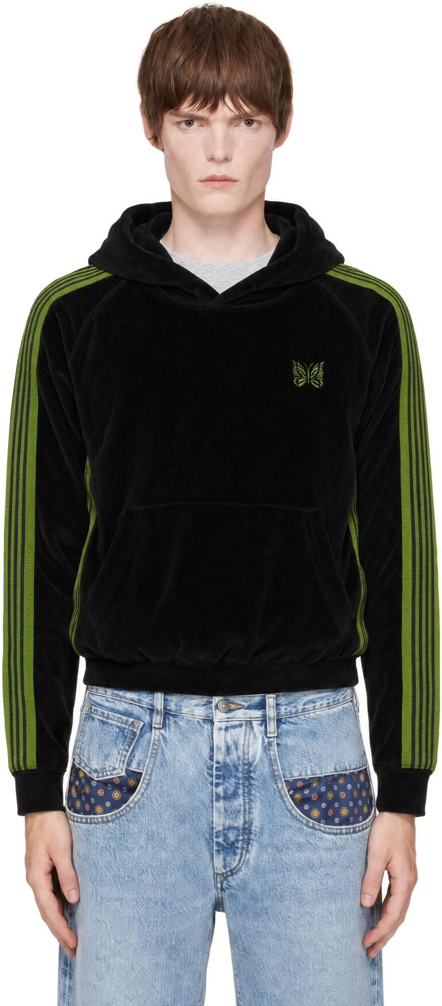 NEEDLES Black Velour Hoodie