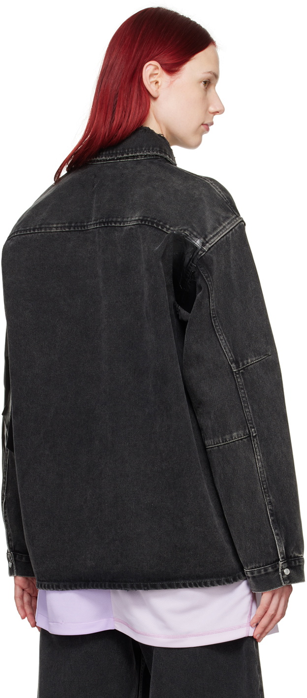 Martine Rose Black Distressed Denim Jacket