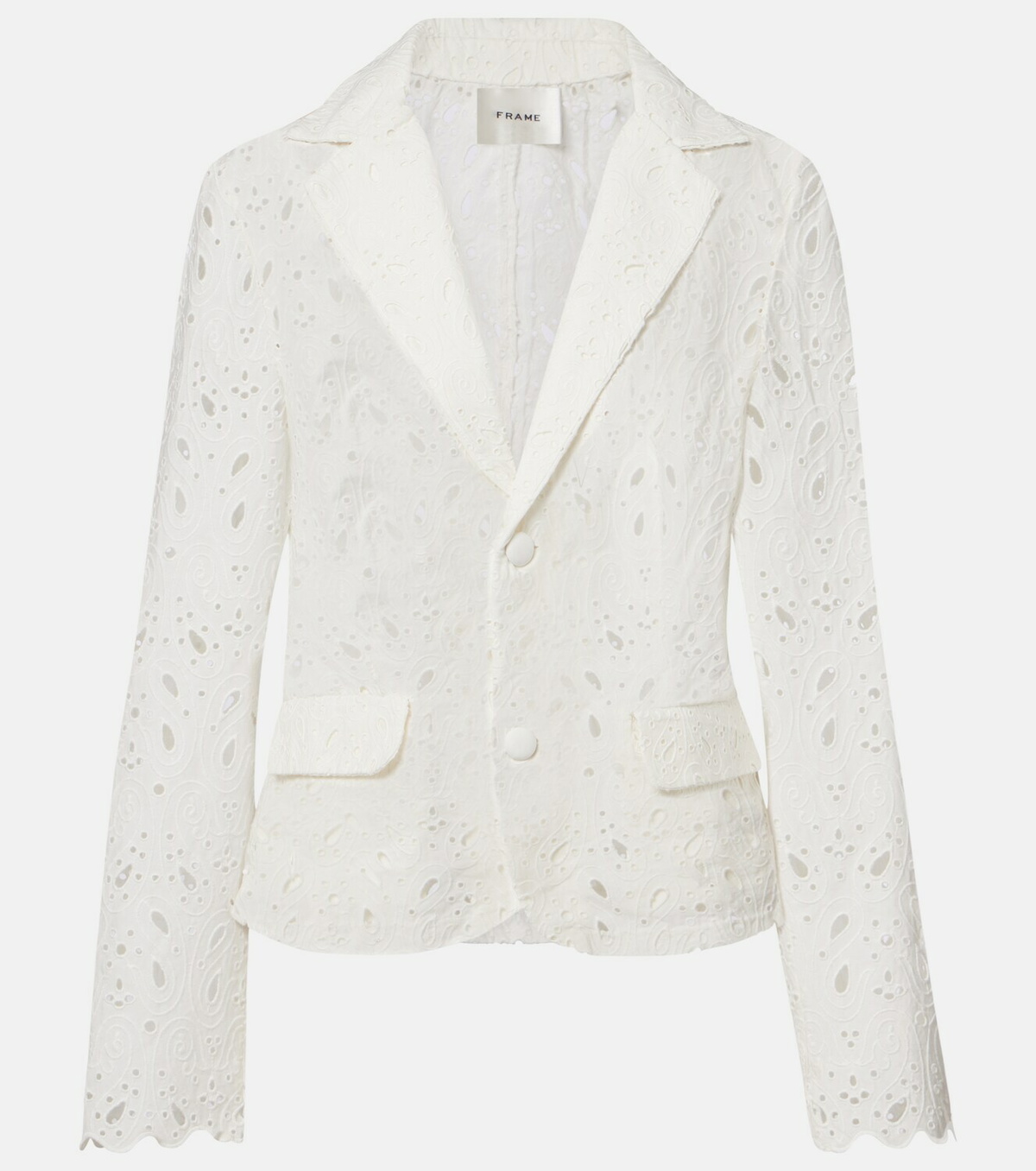 Frame Paisley broderie anglaise cotton blazer
