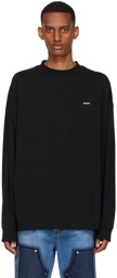 We11done Black Cotton Long Sleeve T-Shirt