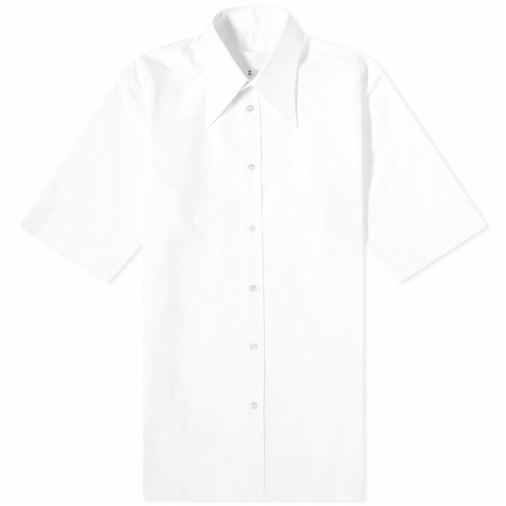 Photo: Maison Margiela Men's Short Sleeve Poplin Shirt in White