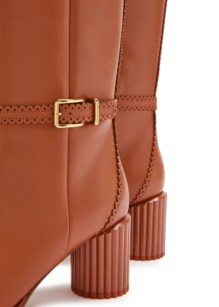 Zimmermann Eddie 70 Leather Knee-high Boots Brown Light