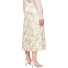 Simone Rocha White Ruffle Frill Hem Easy Midi Skirt