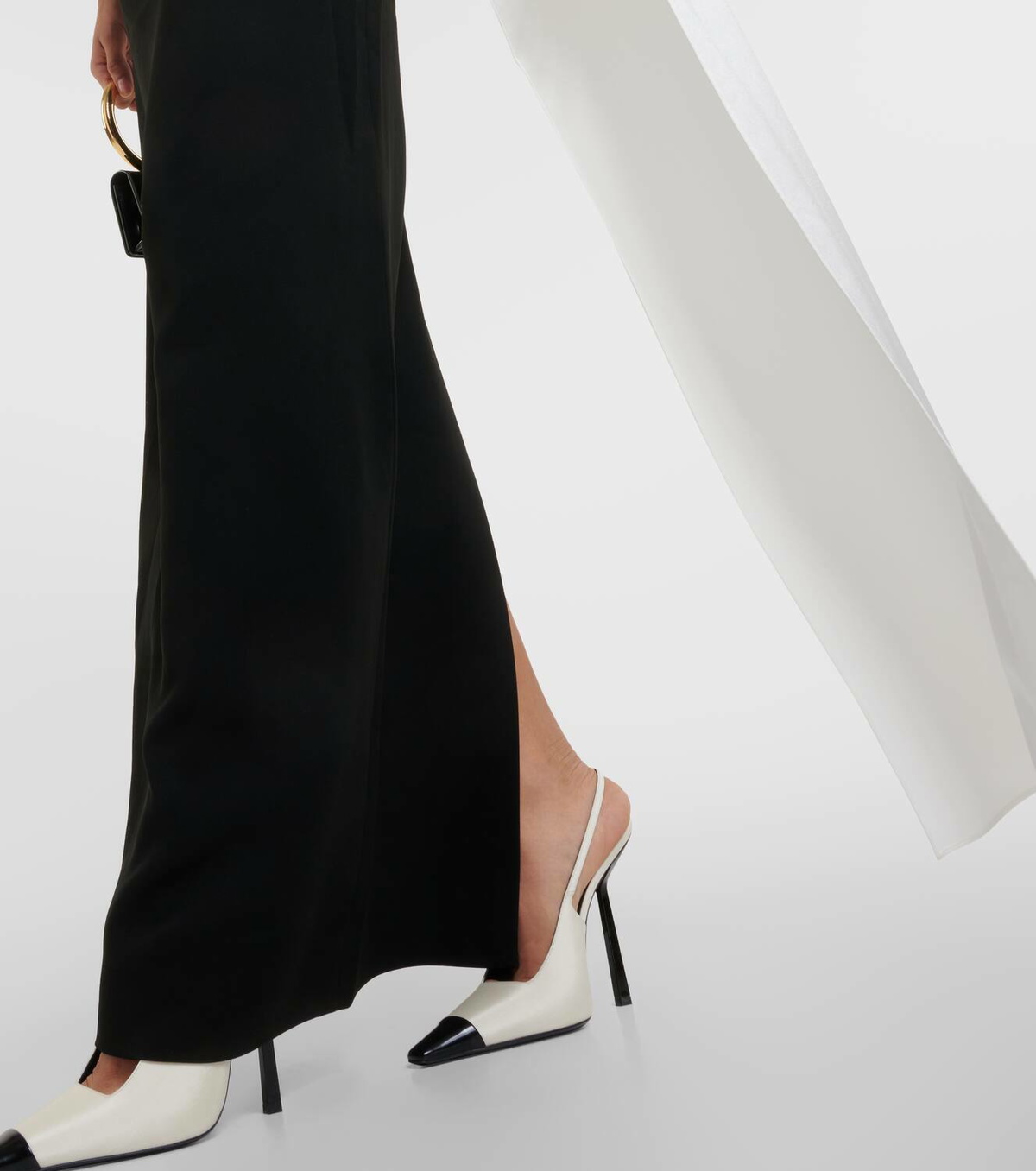 Roland Mouret One-shoulder scarf-detail cady gown