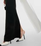 Roland Mouret One-shoulder scarf-detail cady gown