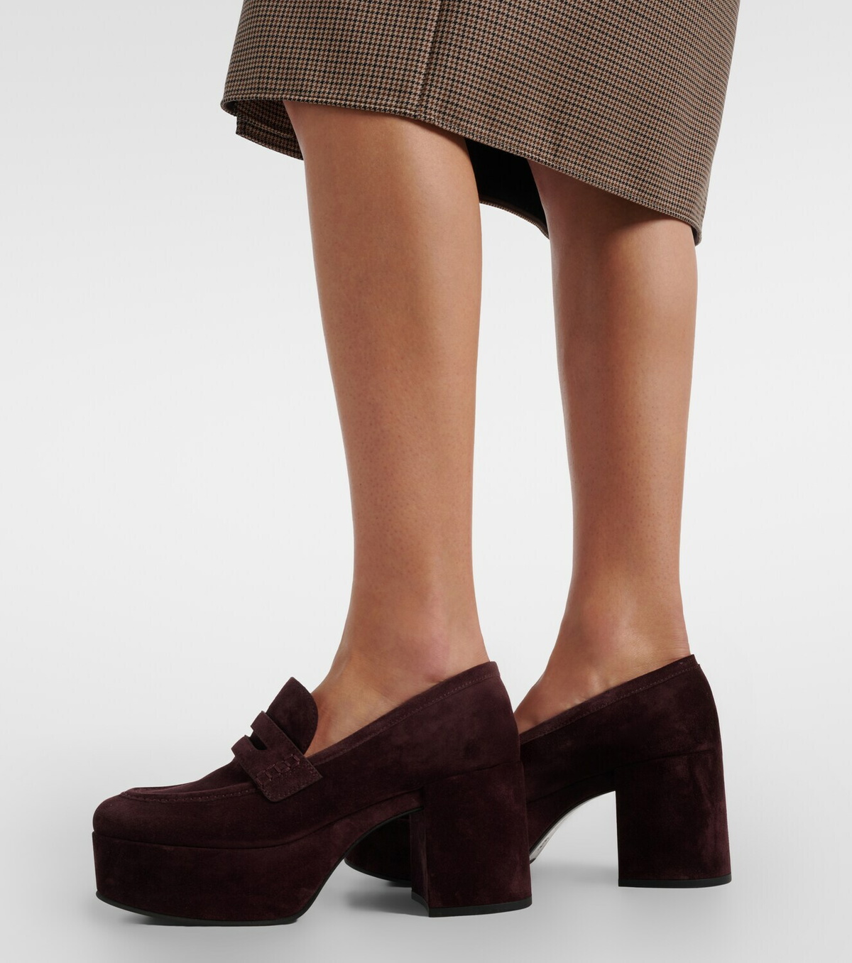 Gianvito Rossi Jenna suede platform penny loafers