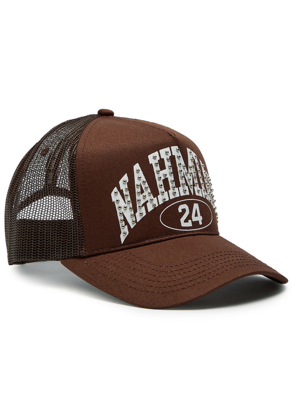 Photo: Nahmias Studded Printed Canvas Trucker hat - Brown - One Size