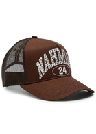 Nahmias Studded Printed Canvas Trucker hat - Brown - One Size