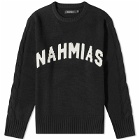 Nahmias Men's Logo Intarsia Crew Knit in Black