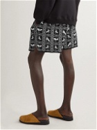 4SDesigns - Straight-Leg Cotton-Jacquard Drawstring Shorts - Gray