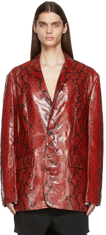 Photo: VETEMENTS Red Python Leather Jacket