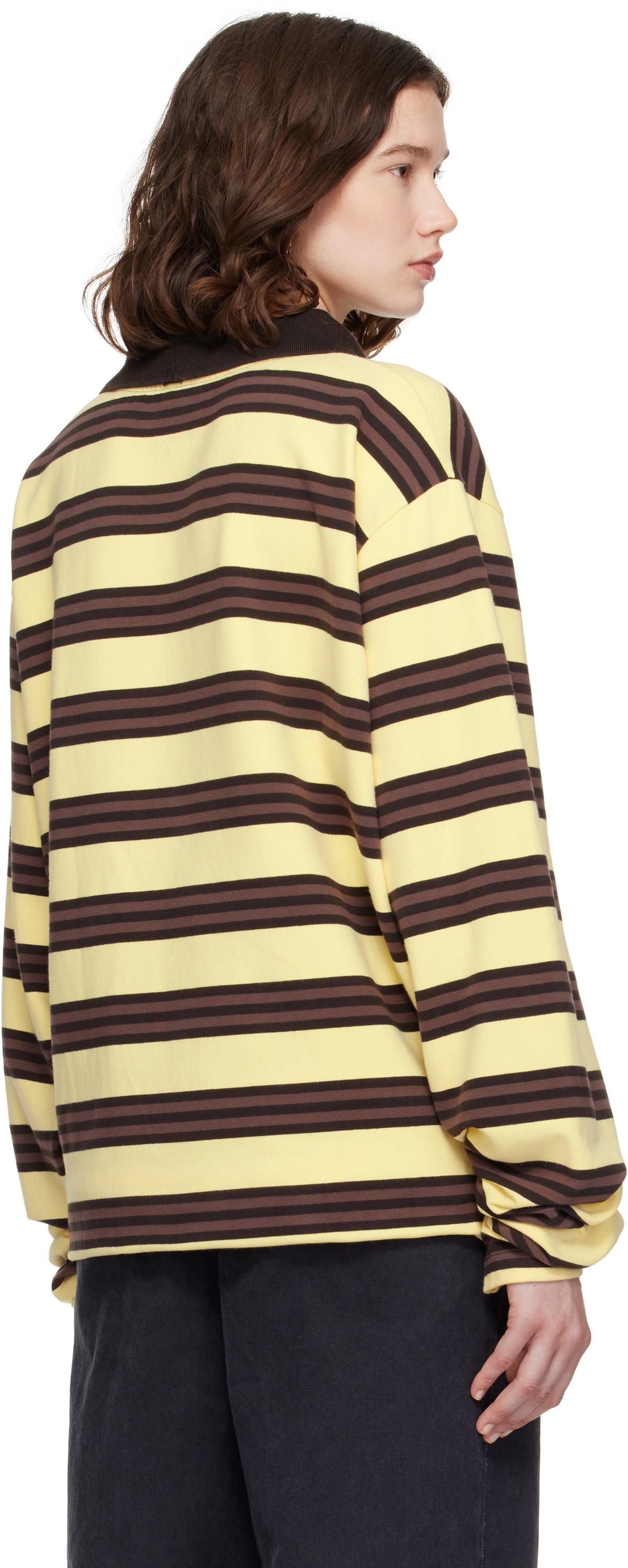 Still Kelly Yellow & Brown Oversized Polo
